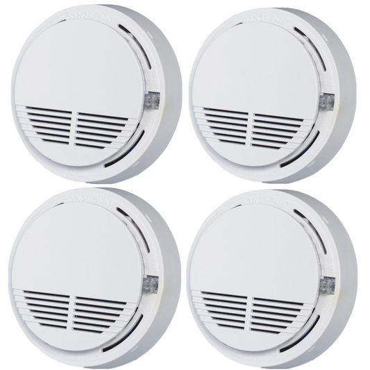 (4 Pack) Smoke Alarm Detector Home Fire Safety Sensor Alert Battery Included (US Logistics For USPS/DHL/Fedex/UPS. No designated logistics accepted,TK/TMEU only For self-pickup)