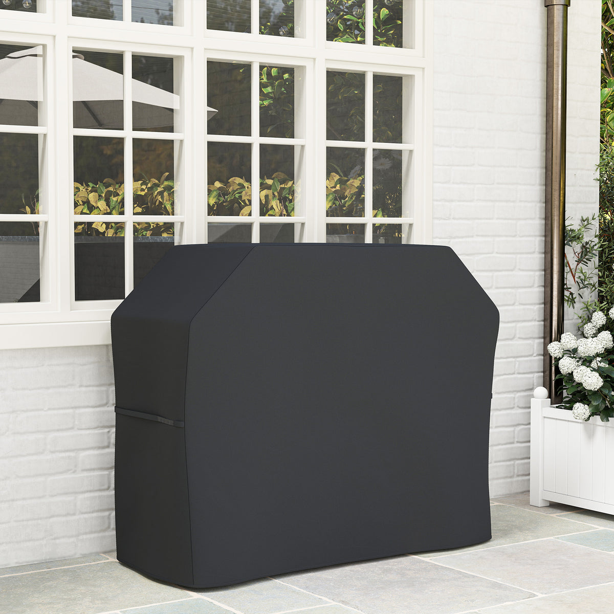 Outsunny 147 x 61cm Plastic Coated Protective Grill Cover - Black