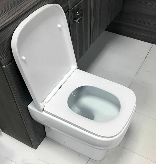 Soft Close Square Toilet Seat Quick Release Anti-Bacterial Adjustable Heavy Duty