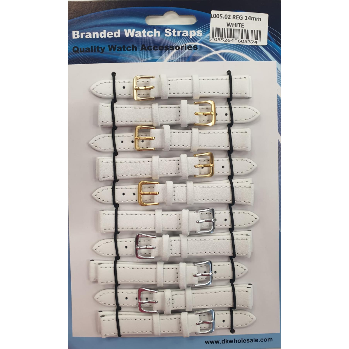 Leather White Watch Straps Pk10 size 14mm 1005.02