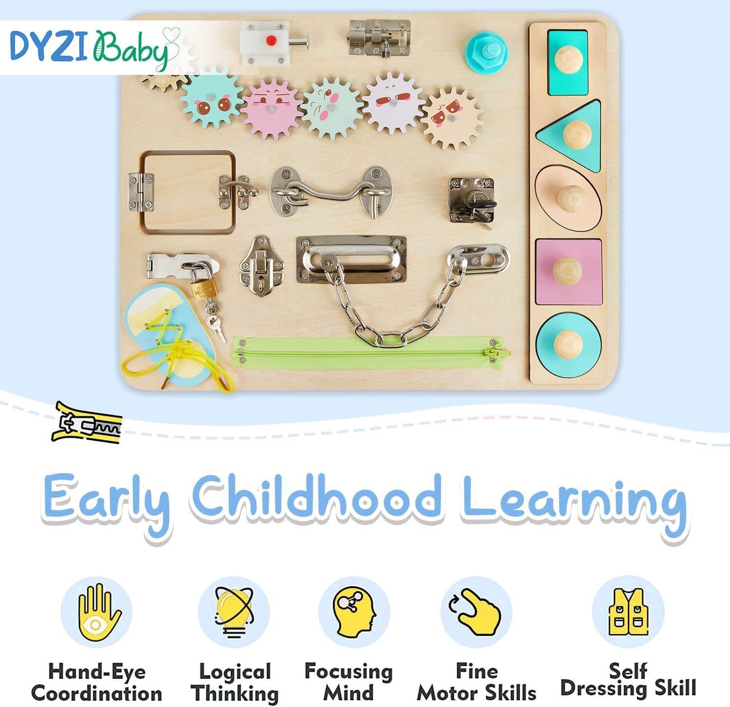 DYZI Montessori Busy Board for Toddlers