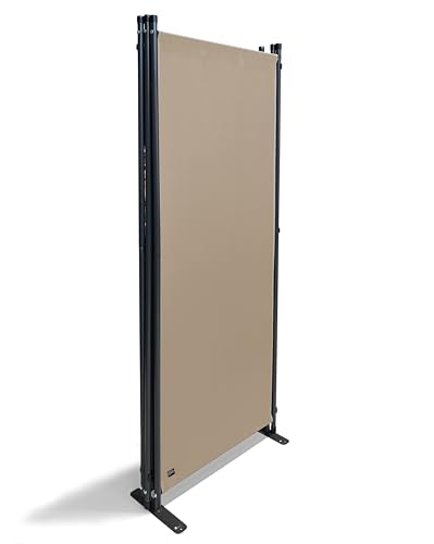 QUICK STAR Paravent 170 x 165 cm Fabric Room Devider Garden 3-Part Patrition Wall Foldable Balcony Privacy Screen Beige