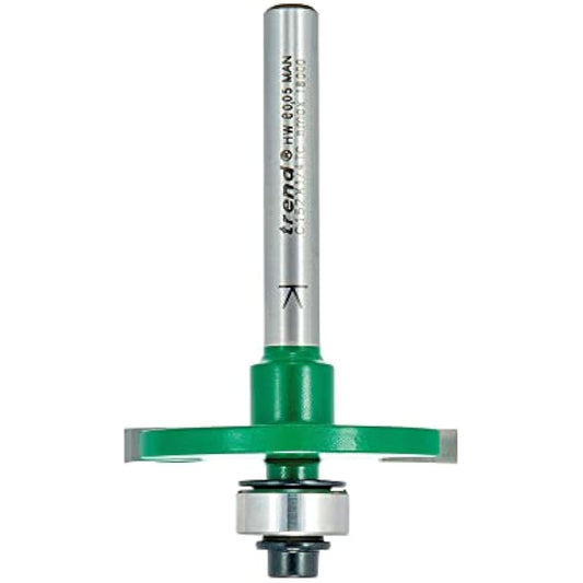 Trend CraftPro Bearing Guided Biscuit Jointer Router Cutter Bit, 1/4 Inch Shank, 4mm Cut Length For Biscuit Sizes 0, 10, 20, Tungsten Carbide Tipped, C152X1/4TC