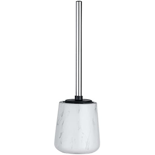 LEIGHTON DENNY Adrada Toilet Holder with Silicone Brush, Ceramic, White, 39 x 12 x 12 cm