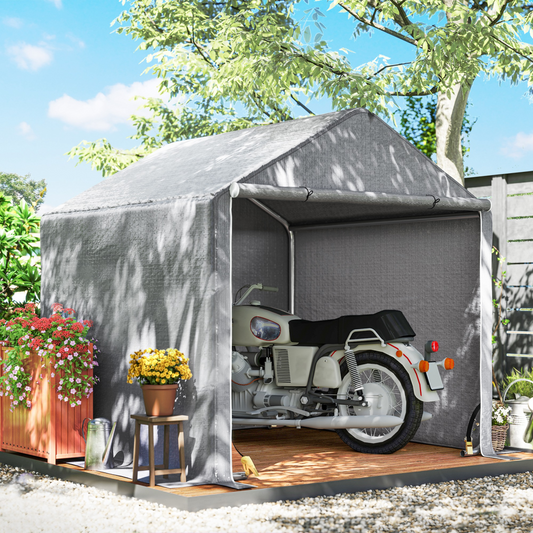 Outsunny 6.5' x 6.5' x 6.5' Temporary Garden Shed Storage Tent, Grey