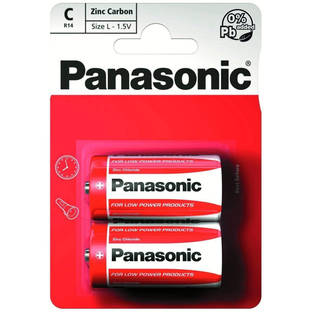 Panasonic C Size Zinc Batteries Pack of 12