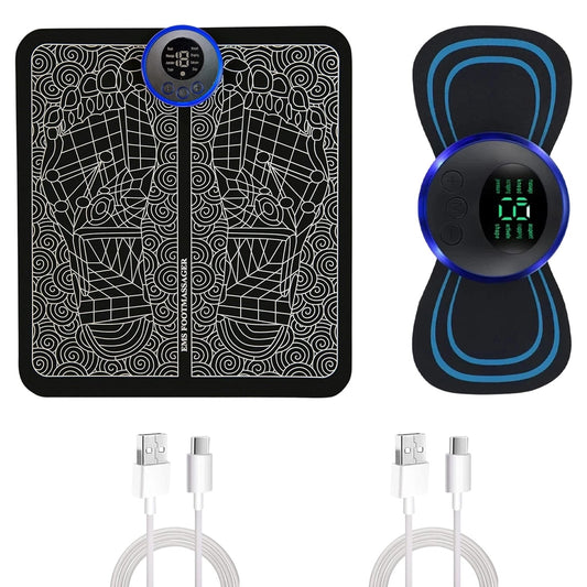 USB Electric Portable Shoulder and neck Massager+ Foot Massager Pad Blood Circulation Pain Relax Massager Set (US Logistics For USPS/DHL/Fedex/UPS. No designated logistics accepted,TK/TMEU only For self-pickup)