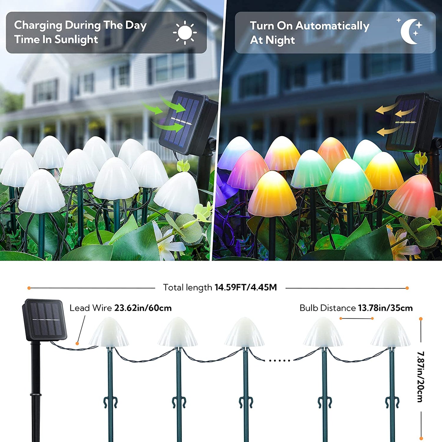10 Piece Solar Mushroom Lights