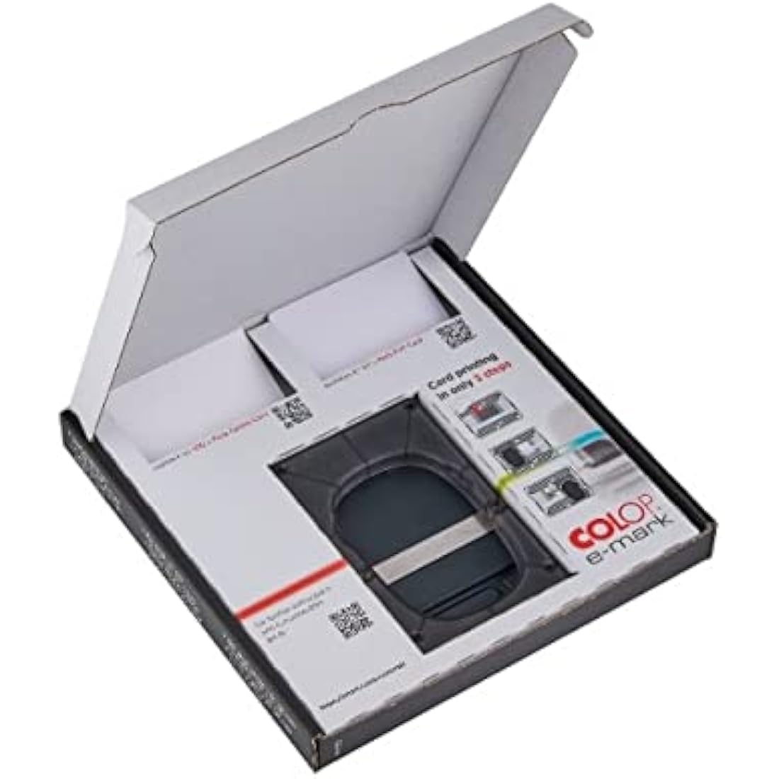 Colop e-Mark Multiline Printing Tool Set (Multi-Line Printing Tool) for Creating and Printing Business Cards Made of Paper or Plastic, Black, 155719
