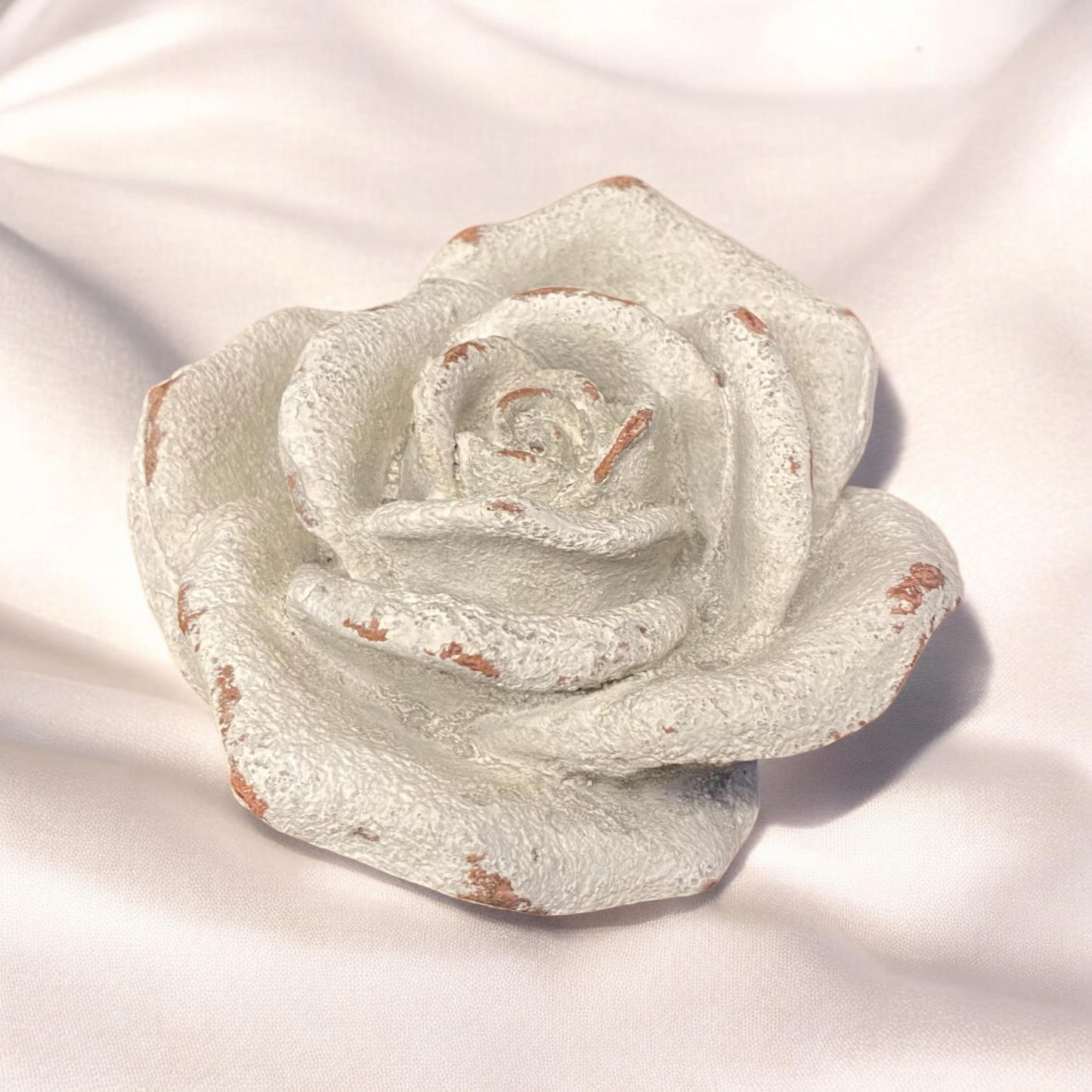 Flower on a Base Garden Ornament Resin Art Sculpture Figurine Stone Look 15cm