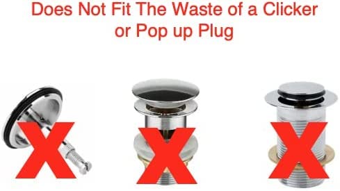 Taps2Traps® 38mm Bathroom Basin Plug With Large Easy Grip Handle - Polished Chrome Effect Plastic With Rubber Seal