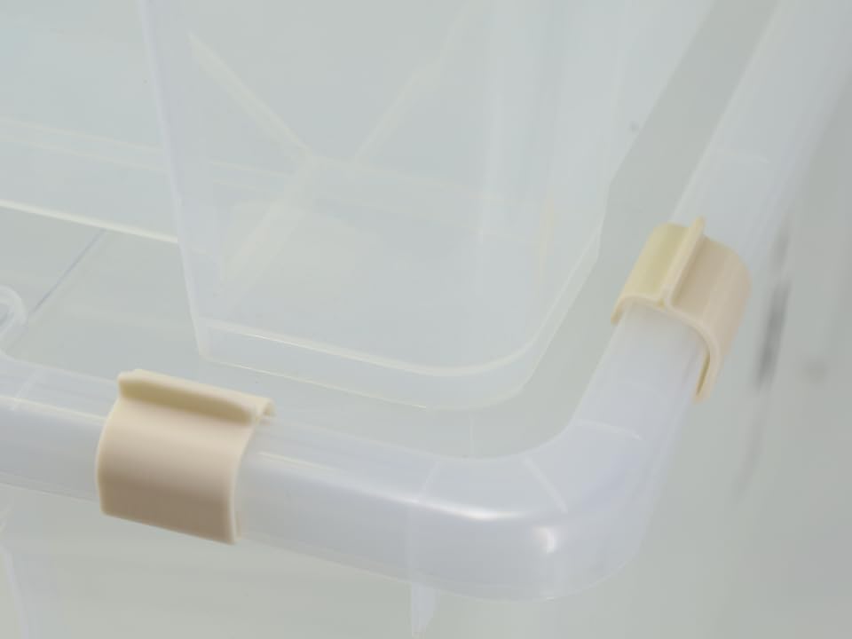 Locking Clips for Samla Box Boxes Rounded Compatible with Ikea-Samla Clips (Pack of 4, 45L/65L)