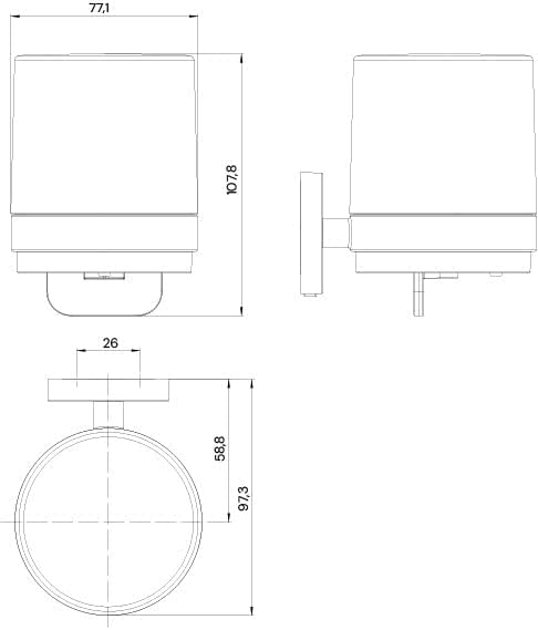 emco Round Soap Dispenser with One-Handed Operation for Wall Mounting for Screwing or Gluing Wall Soap Dispenser for Soap in Matt White
