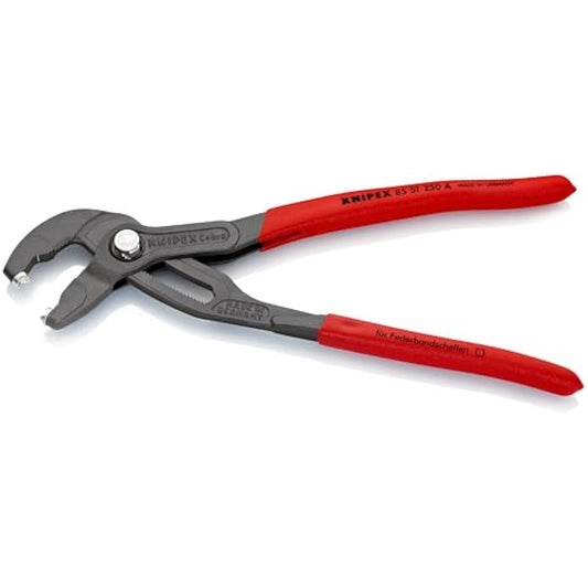 Knipex Spring Hose Clamp Pliers grey atramentized, with non-slip plastic coating 250 mm (self-service card/blister) 85 51 250 A SB
