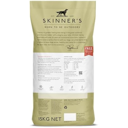 Skinner’s Field & Trial Grain Free Chicken & Sweet Potato – Complete Dry Adult Dog Food, For Dogs with Intolerance to Grains, 15kg