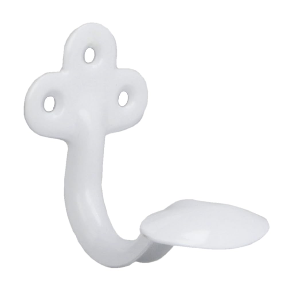Amig - Clothes Hanger | Printed Coat Hanger | Single Hook or Coat Rack for Wall or Cupboard | Material: Steel | White | Dimensions: 8 x 5 x 7.5 cm