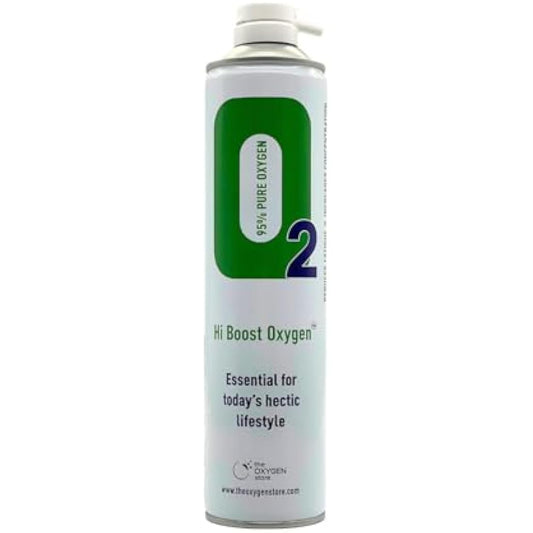 Hi Boost Pure Oxygen in a Can 20L (2 x 10L) with Tubing and Mask Portable - Great for Sport, Work, Health, Party, Healthy Looking Skin - Increased Concentration and Energy - Made in The UK