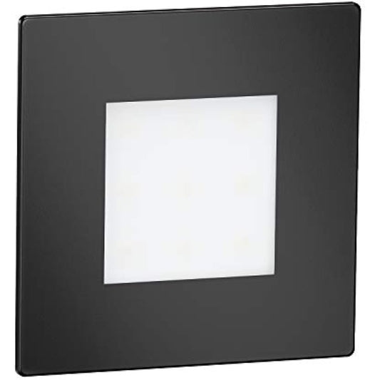 ledscom.de 12 LED Staircase Light/recessed Wall Light FEX for Indoors and Outdoors, Angular, Black, 85 x 85mm, Cool White