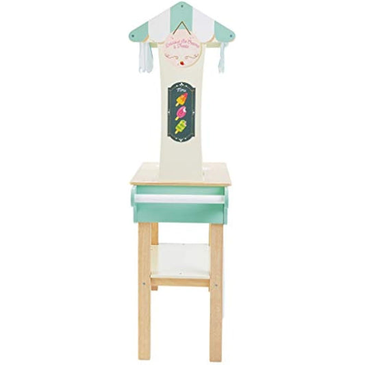 Le Toy Van - Educational Wooden Toy Role Play Ice Cream Trolley | Boys & Girls Pretend Play Toy Food Playset - For Ages 3+