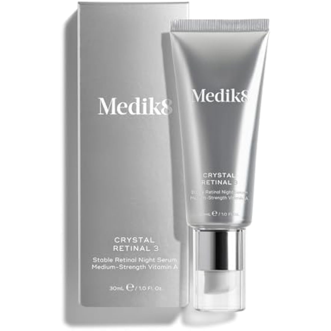 Medik8 Crystal Retinal 3 - Age-Defying Retinal Night Serum - Improves Wrinkles & Skin Firmness- 0.03% Retinal Strength - 11x Faster than Retinol - For New Vitamin A Users - 30ml