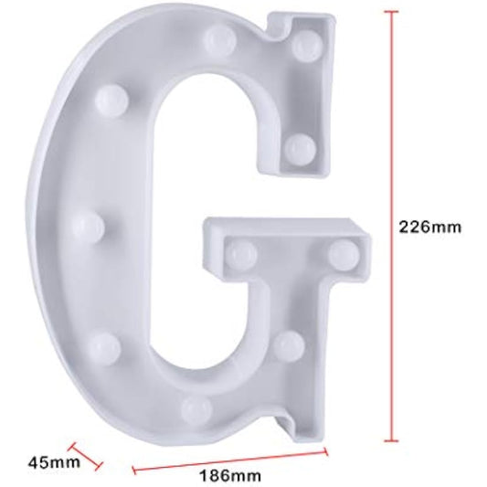 HONPHIER® Letter Lights Decorative LED Alphabet Lights Marquee Decoration Light Up Sign Night Light Battery Operated for Birthday Party Wedding Receptions Holiday Bar Home Bedroom Bath Bar Decor (G)