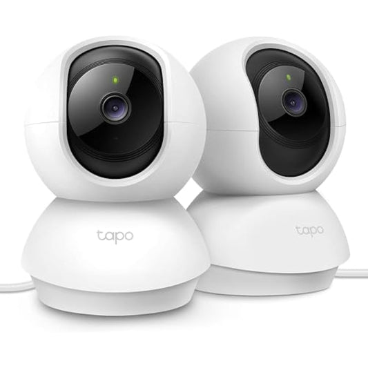 Tapo Wifi Indoor Camera, 2K 3MP Full HD Baby Camera, 360° Security Wireless Pet Camera, Night Vision, Work with Alexa & Google Home, 2 Pack(Tapo C210P2) (Package may vary)