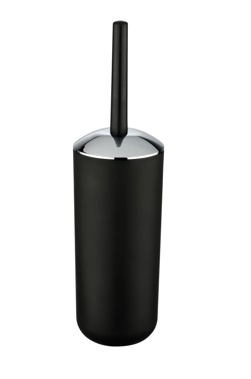 WENKO 21210100 WC brush set Brasil Black unbreakable, Plastic TPE, 10 x 37 x 10 cm, Black