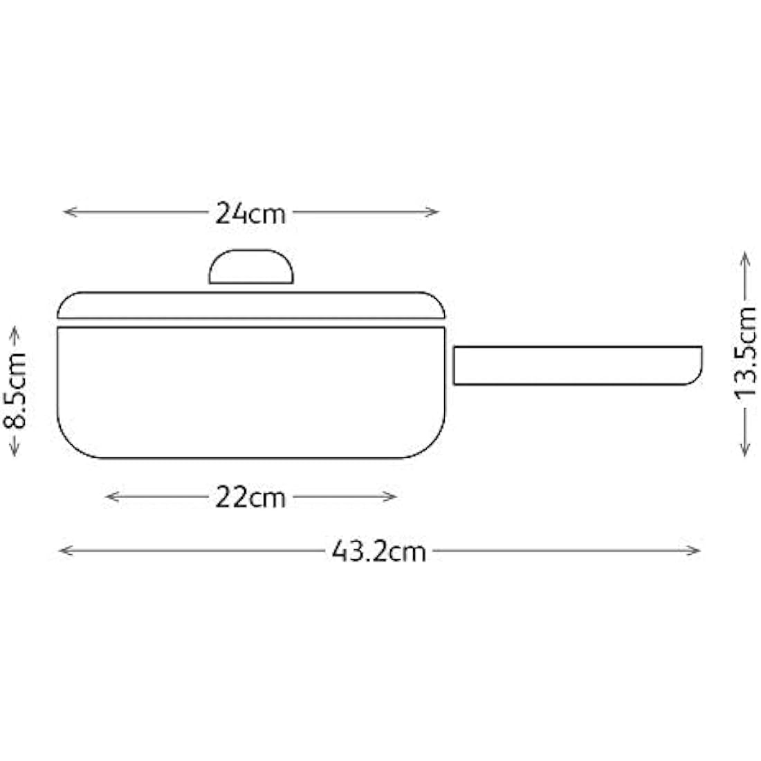 Judge Essentials Stainless Steel Large Saute Pan 24cm, Induction Ready, Oven Safe