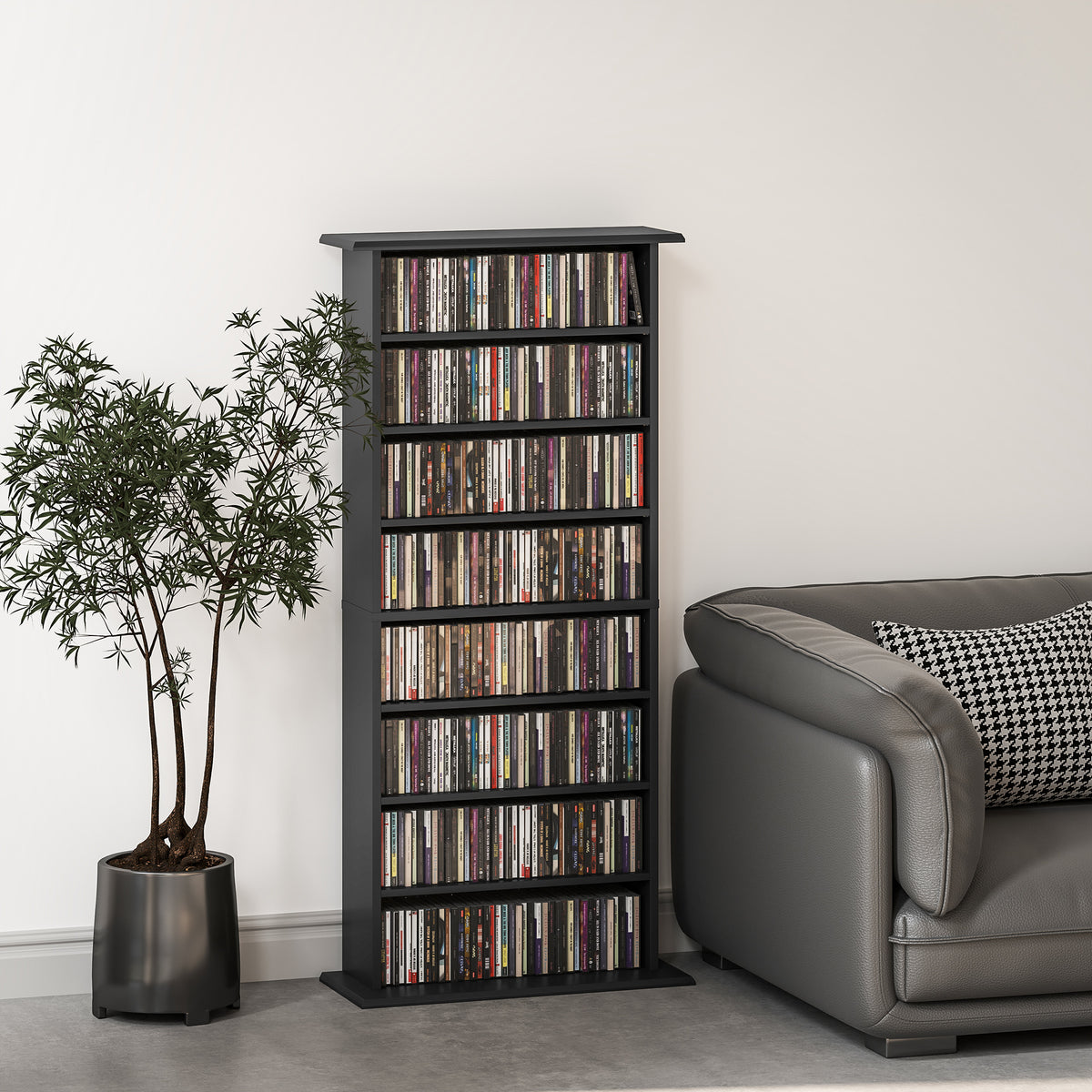 HOMCOM 360 CD Storage Unit - Black