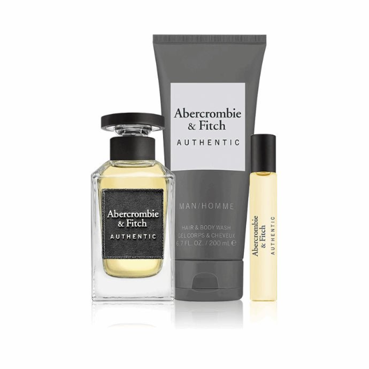 Abercrombie & Fitch Authentic Man Gift Set (Eau De Toilette 100ml Eau De Toilette 15ml Hair & Body Wash 200ml)