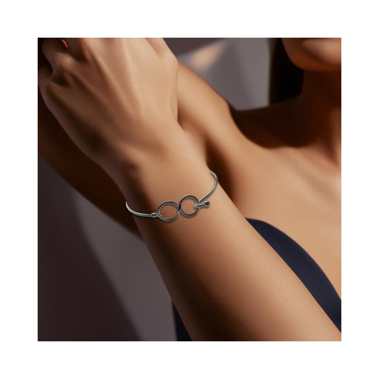 Infinity Silver Bangle