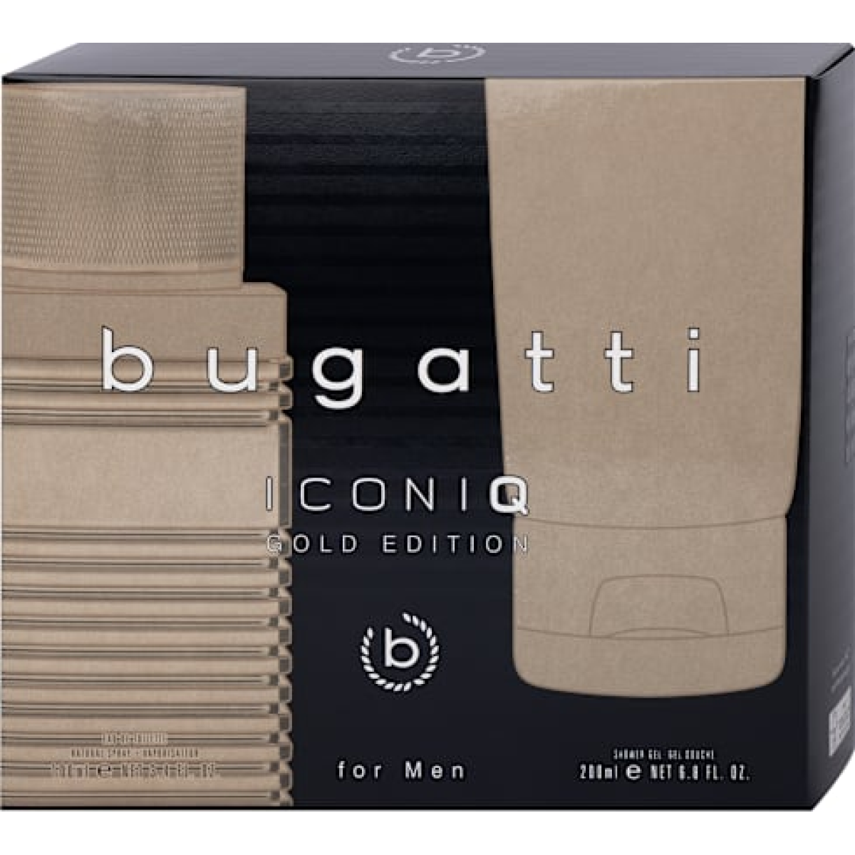 Bugatti Iconiq Gold For Men Gift Set (Eau De Toilette Spray 100ml Shower Gel 200ml)