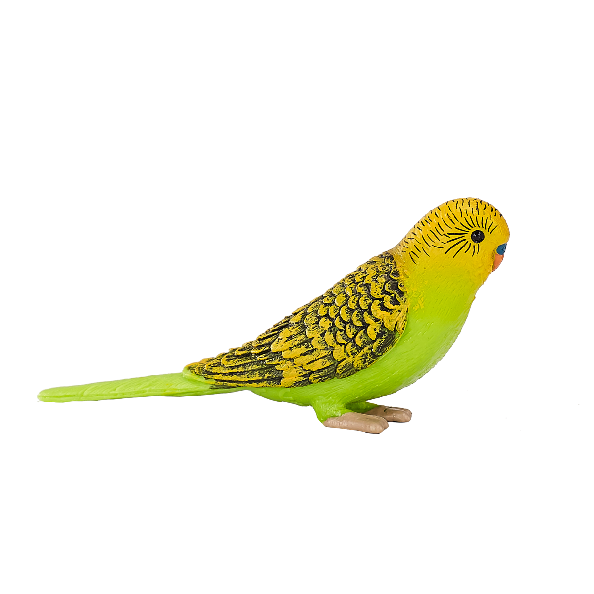 Green Budgerigar Toy Realistic Exotic Bird Figurine