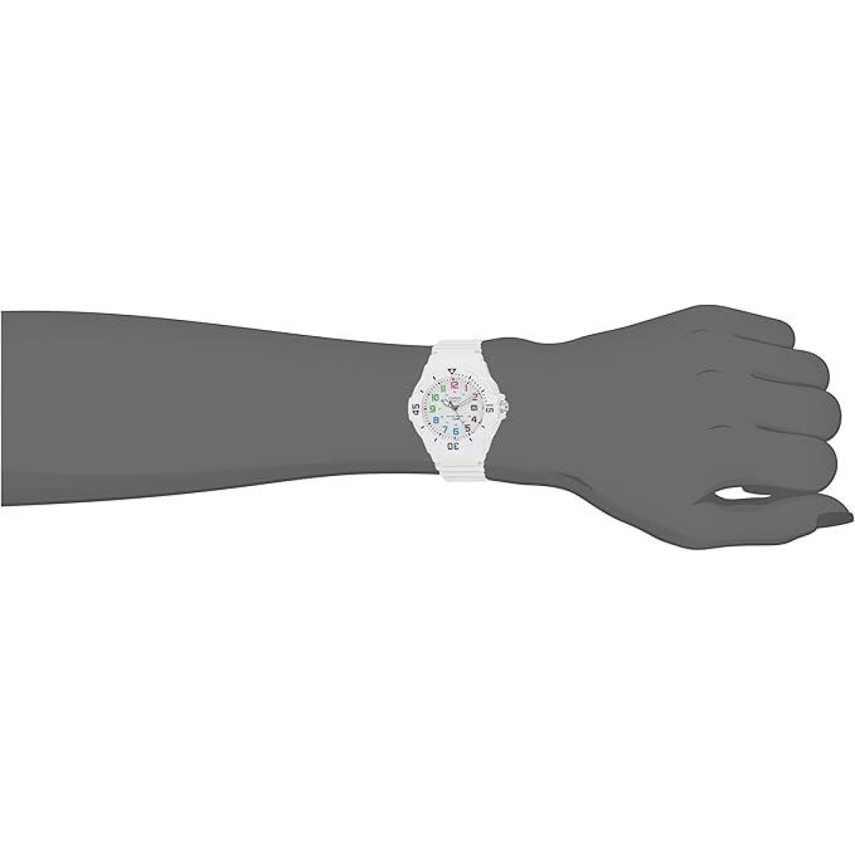 Casio Ladies Sports Dated Quartz Analogue Resin Rubber Strap Watch - LRW-200H-7BVDF
