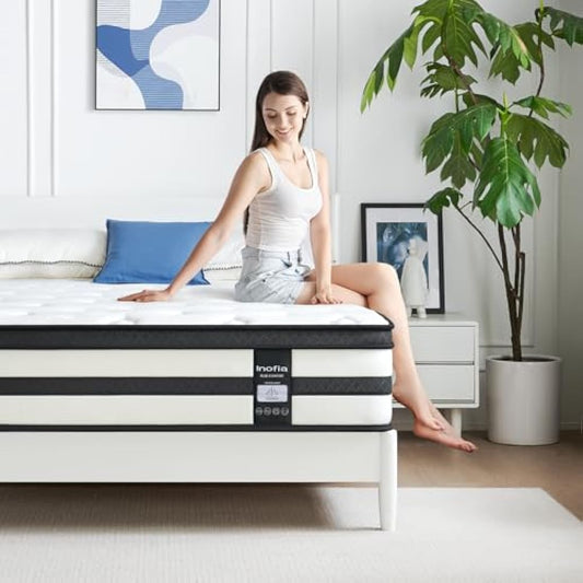 Inofia Single Mattress Memory Foam 3FT, 11 Inch Hybrid Sprung Mattress with Fire Resistant, Responsive Zoned Support & Motion Isolated,100 Night Home Trial, Luxe Collection