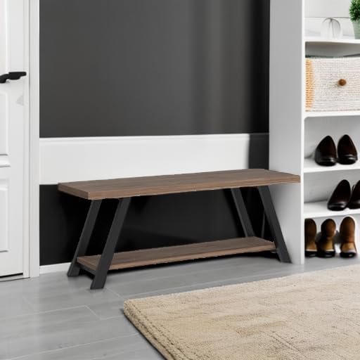 LVB Shoe Storage Bench Entryway Benches for Hallway 120cm Rustic Oak