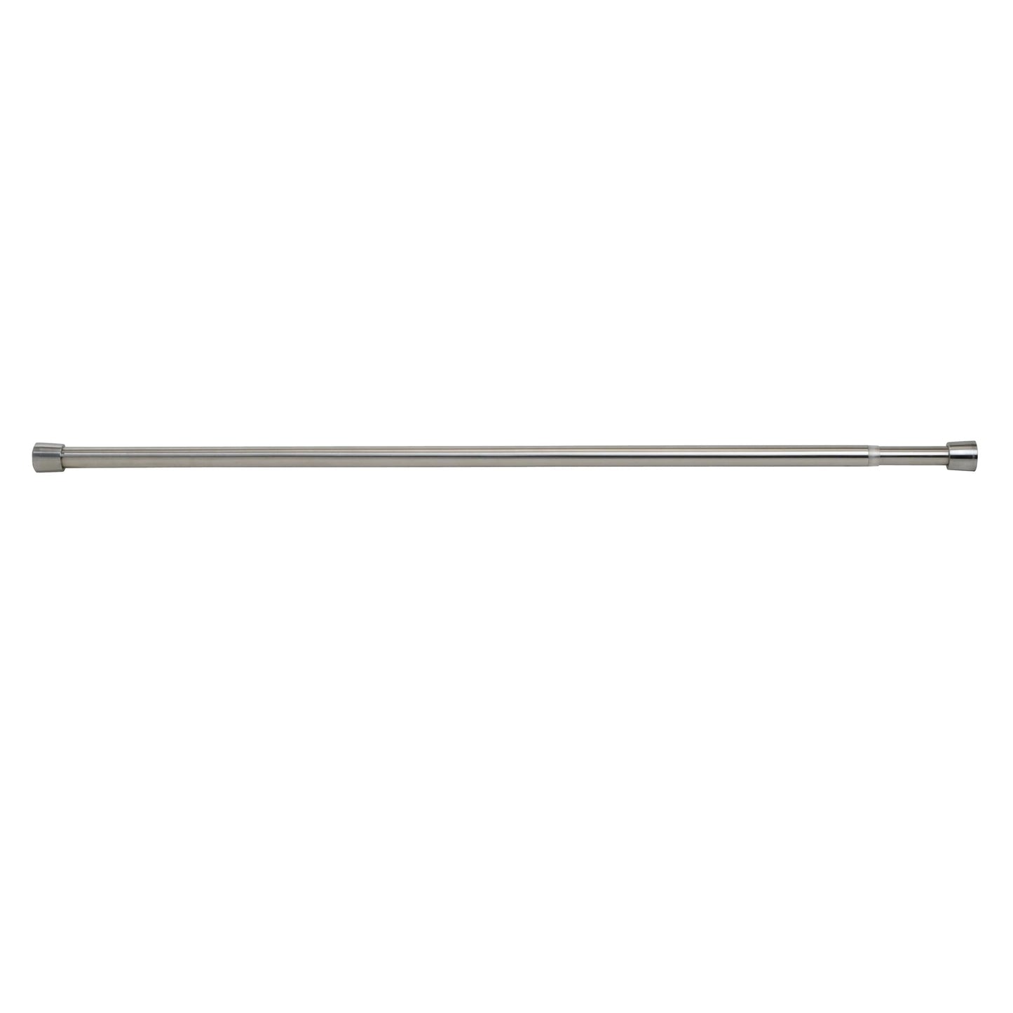iDesign 78470 Rail, Extra Short Stainless Steel Tension Rod with no Drilling, Modern Telescopic Curtain Pole for Bathroom and Shower, Matte Silver,