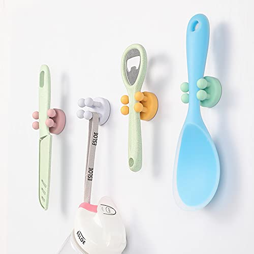 WUBAYI 4 pcs Silicone Toothbrush Holder Multi-Function Hook Waterproof self Adhesive Single Toothbrush Hook Plug Holder for Wall for Hanging Bathroom