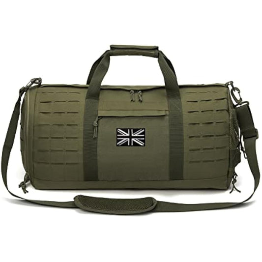 QT&QY 40L Military Tactical Duffle for Men - Sport Gym Fitness Tote Travel Bag With Shoe Compartment for Training, Workout, Football - Weekender