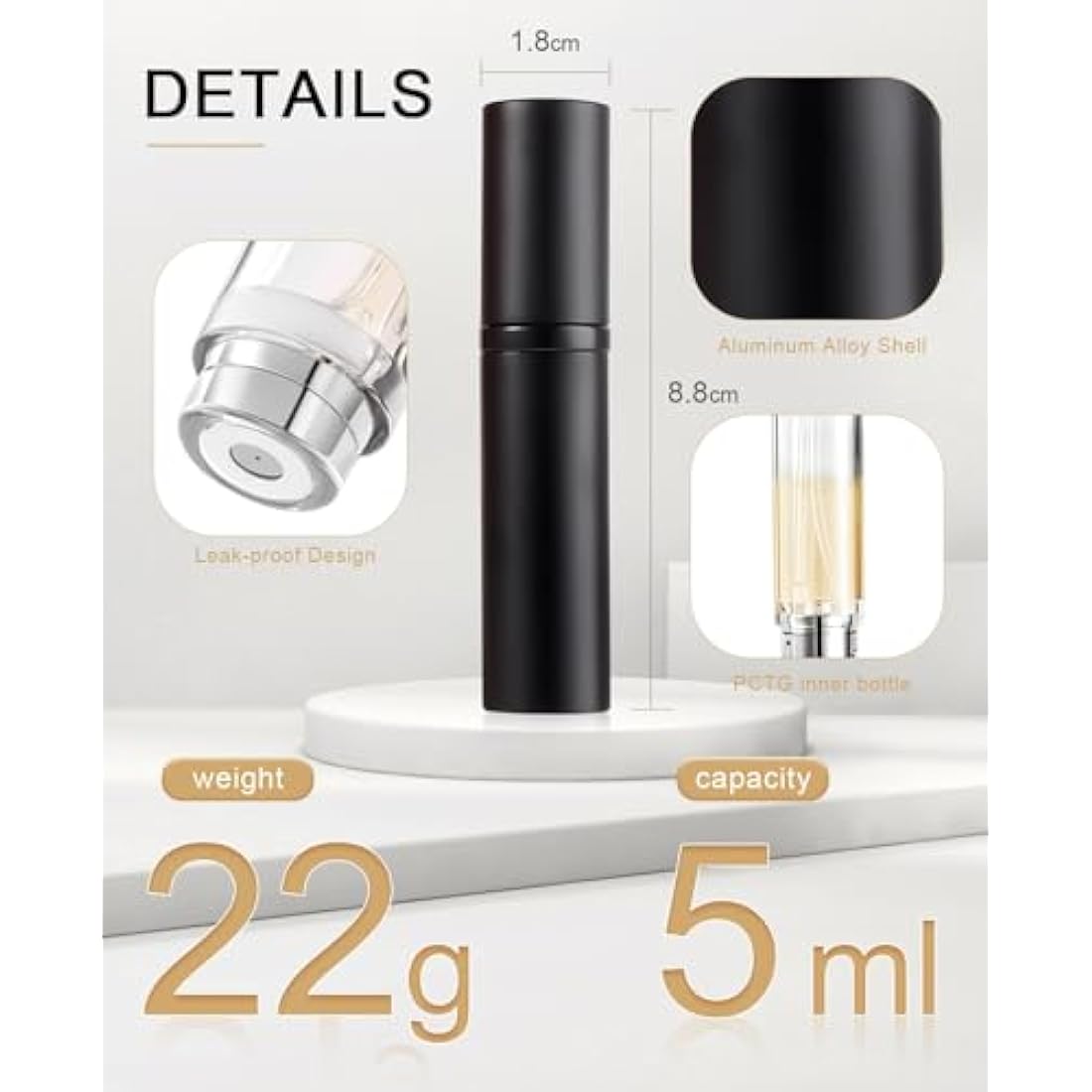 BRARIOS Perfume Atomiser Refillable, Travel Size Portable Atomiser Spray,Mini Empty Perfume Bottle,Leak Proof Cologne Dispenser for Women and Men,5ml(Z-Blue)