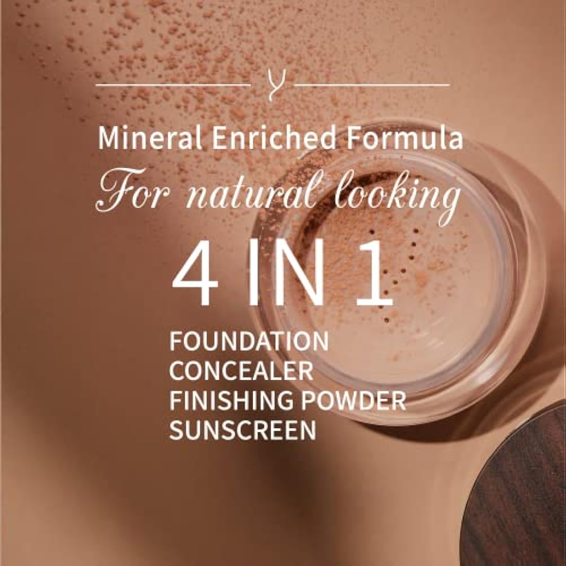 Vegan Buildable Mineral Powder Foundation– Light to Full Coverage, Cruelty-Free Face Makeup Enhances All Skin Types – Smooth Natural-Looking Makeup Foundation Doesn’t Clog Pores by Gaya Cosmetics MF4