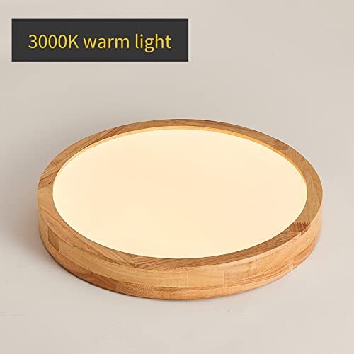 Schindora Wooden LED Ceiling Light,20W Warm White 3000K 1600 LM,Round Wood Ceiling Lights Ø30cm for Lounge Living Room Kitchen Dining Room Hallway Home Office Children's Room