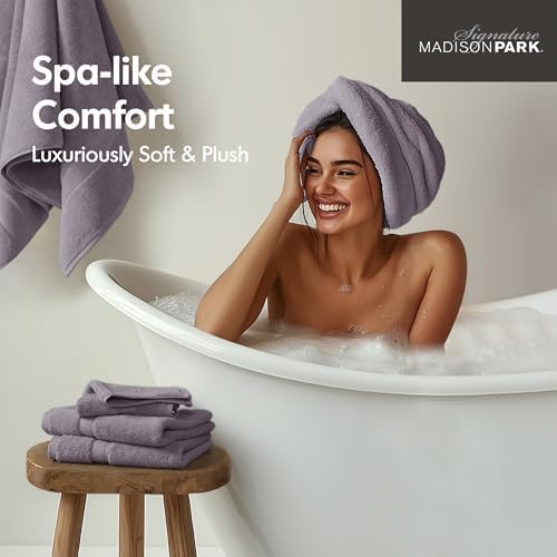 Madison Park SIGNATURE 800GSM 100% Cotton Luxurious Bath Towel Set Highly Absorbent, Quick Dry, Hotel & Spa Quality for Bathroom, 30 x 54