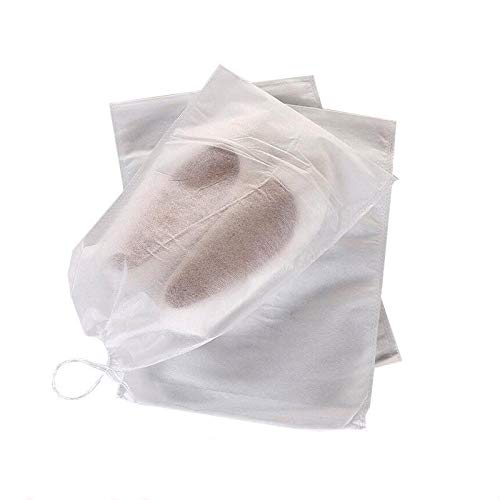 Supkeyer 10Pcs White Portable Shoes Bag Travel Storage Pouch Drawstring Dust Bags Non-woven Fabric