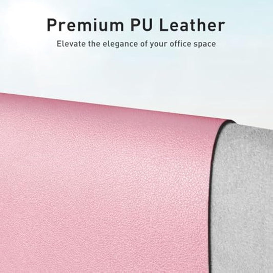 Aothia Leather Desk Pad Protector,Mouse Pad,Office Desk Mat, Non-Slip PU Leather Desk Blotter,Laptop Desk Pad,Waterproof Desk Writing Pad for Office and Home (80cm x 40cm, Fairy Pink)