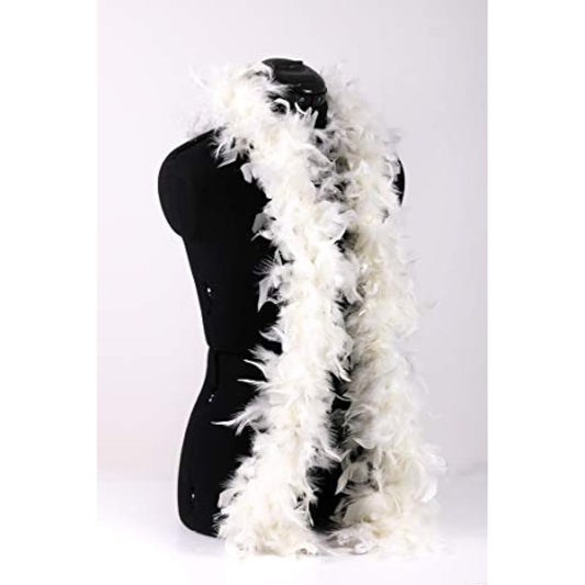 Trimits Marabou Feather Boa Fancy Dress for Parties, Festivals, Pride, Hen Do, Stag Do, Halloween, Christmas, Ivory, 1.8 m x 12 cm