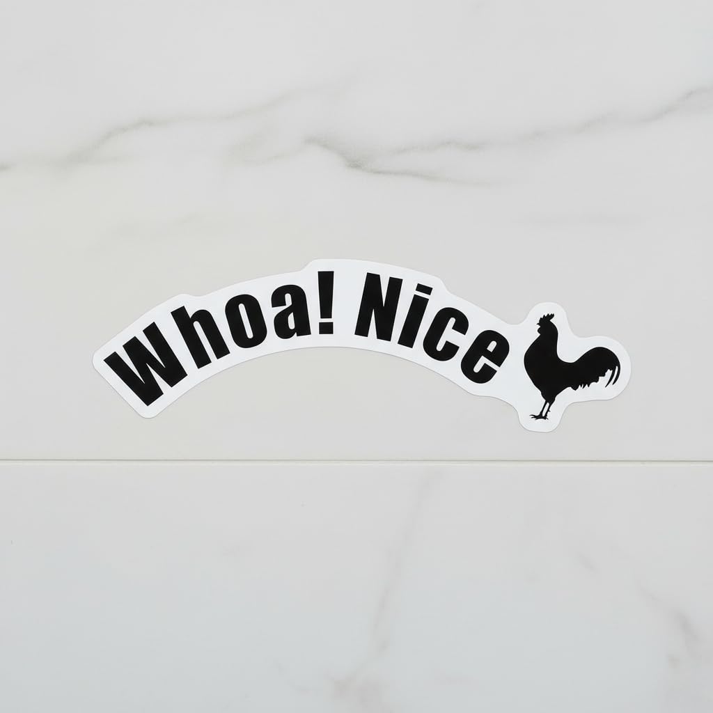 Funny Toilet Stickers, Whoa Nice Bathroom Decal, Wall Art, Removable Self-Adhesive Toilet Seat Stickers for Restroom Door
