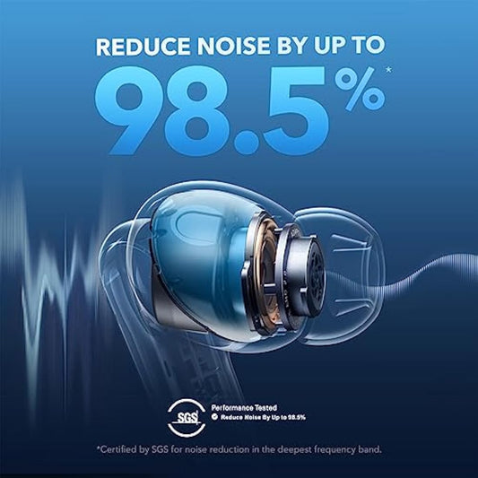 soundcore by Anker Liberty 4 NC Wireless Noise Cancelling Earbuds, 98.5% Noise Reduction, Adaptive Noise Cancelling to Ears and Environment, Hi-Res Sound, 50H Battery, Wireless Charging (pink)
