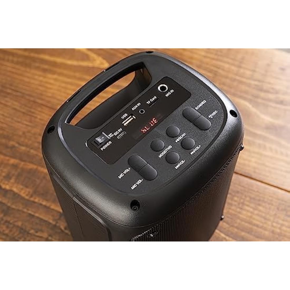 Vocal-Star VS-275 Karaoke Machine with 2 Wireless Microphones, Portable Bluetooth Speaker with phone holder, 80w Speaker, Light Effects, Records Singing, TWS, AUX, Rechargeable