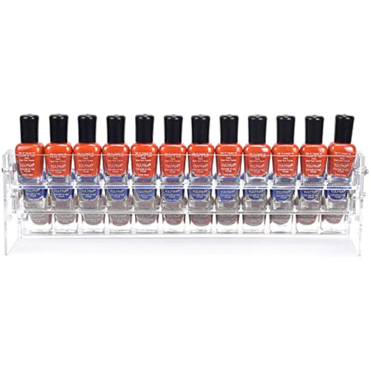 BTremary 3 Packs Clear Nail Polish Organiser Stand Shelf Rack, Acrylic Display Stand For Sunglasses Essential Oils, Paint Organiser Rack, Nail Varnish Storage to 36 Bottles (Fit 1-2oz Bottles)